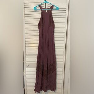 Altar’d State Purple Lace Trim Maxi Dress
